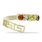 Inel din Argint 925 Placat cu Aur ( 2.31 grame ) cu Safir Rosebery Curcubeu 0.77 Carate
