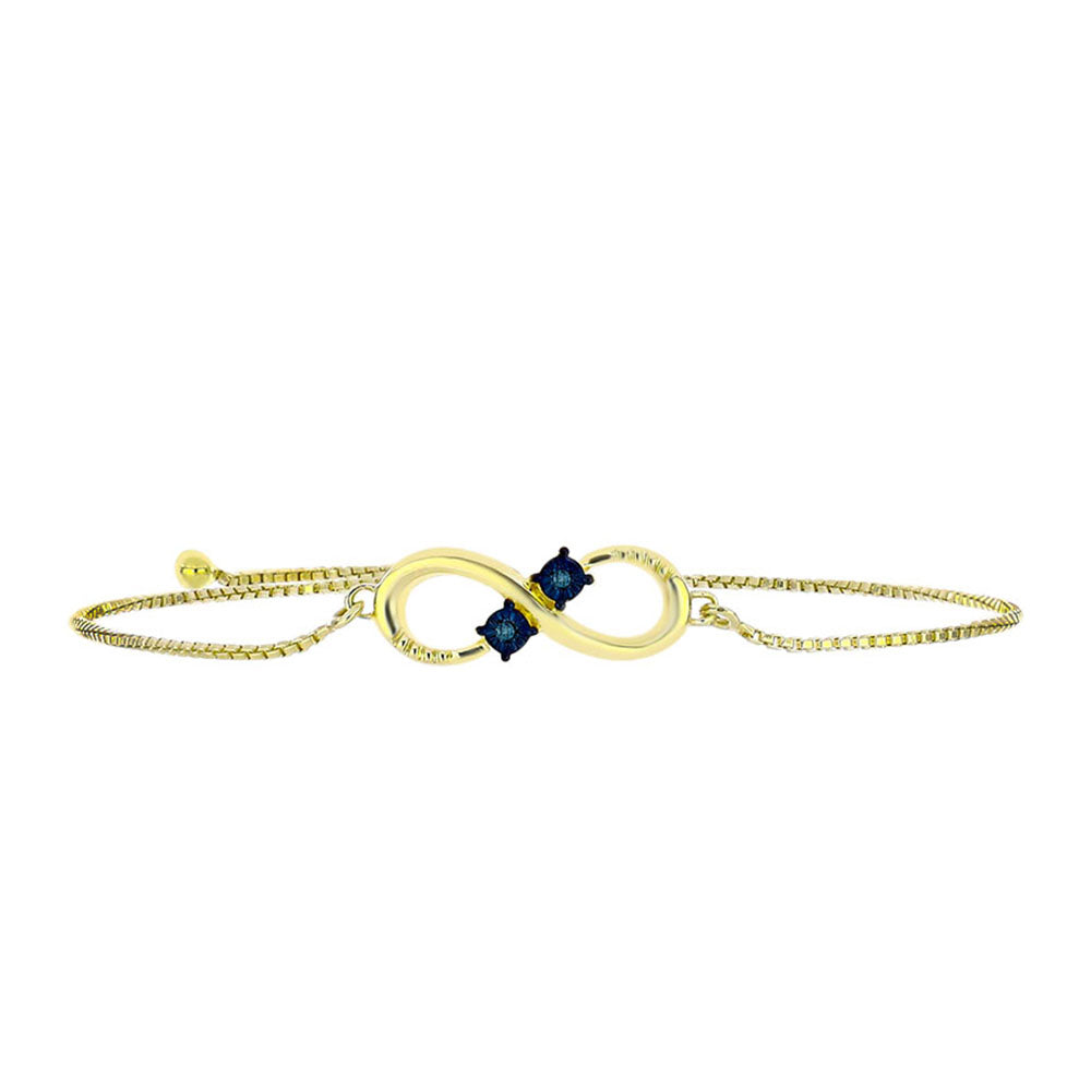 Brățară din Argint 925 Placat cu Aur ( 3.53 grame ) cu Diamant Albastru 0.01 Carate 2 