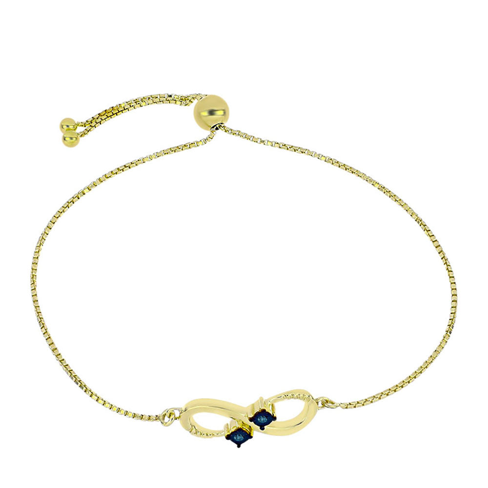 Brățară din Argint 925 Placat cu Aur ( 3.53 grame ) cu Diamant Albastru 0.01 Carate 1 