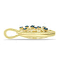 Pandantiv din Argint 925 Placat cu Aur ( 2.38 grame ) cu Diamant Albastru 0.12 Carate