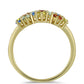 Inel din Argint 925 Placat cu Aur ( 3.14 grame ) cu Safir Rosebery Curcubeu 2.34 Carate