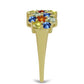 Inel din Argint 925 Placat cu Aur ( 3.14 grame ) cu Safir Rosebery Curcubeu 2.34 Carate