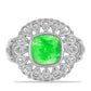 Inel din Argint 925 ( 4.07 grame ) cu Opal Hialit și Topaz Alb 1.3 Carate