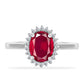 Inel din Argint 925 ( 2.48 grame ) cu Rubin Malagasy și Diamant Alb 2.84 Carate