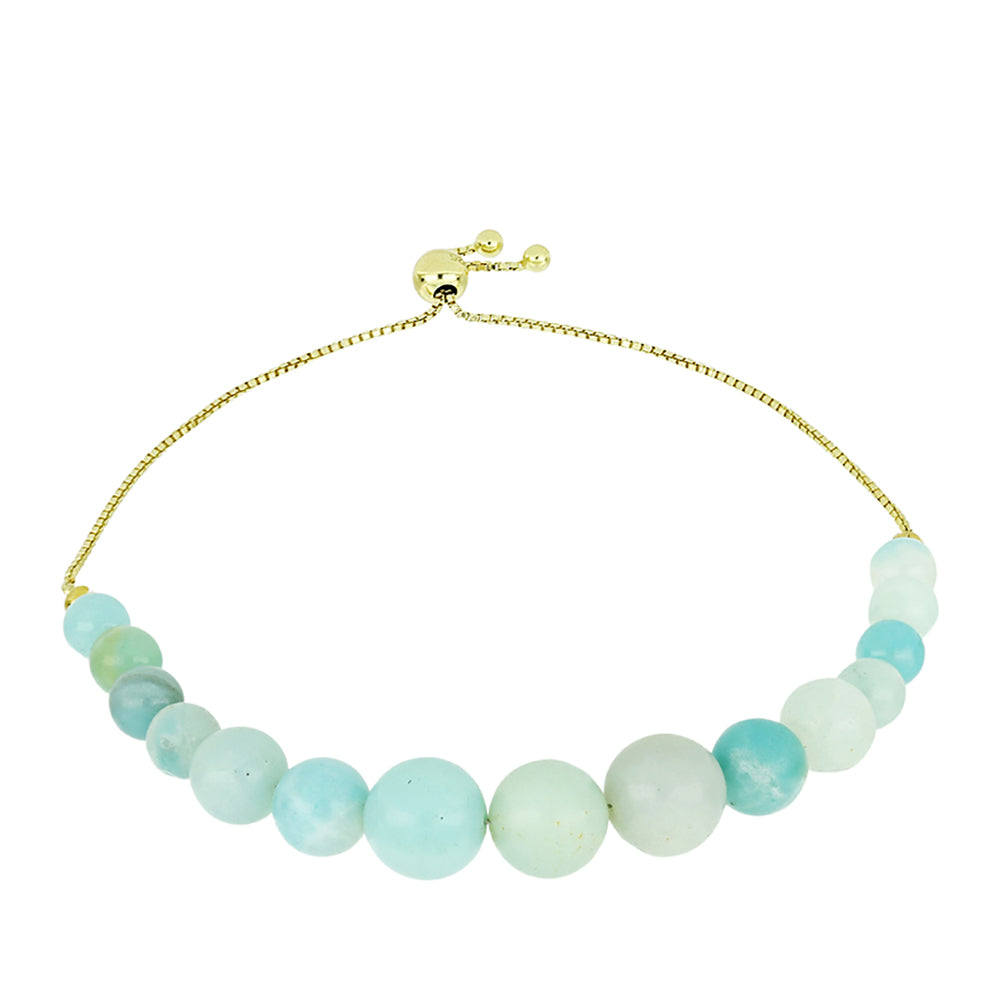 Brățară din Argint 925 Placat cu Aur ( 1.8 grame ) cu Amazonit 55.2 Carate 1 