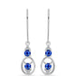 Cercei din Argint 925 ( 1.94 grame ) cu Safir Albastru Australian și Topaz Alb 0.74 Carate