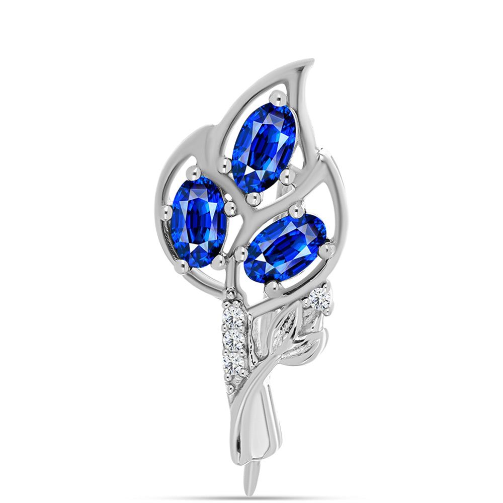 Broşă din Argint 925 ( 2.32 grame ) cu Safir Albastru Australian și Topaz Alb 1.08 Carate 1 