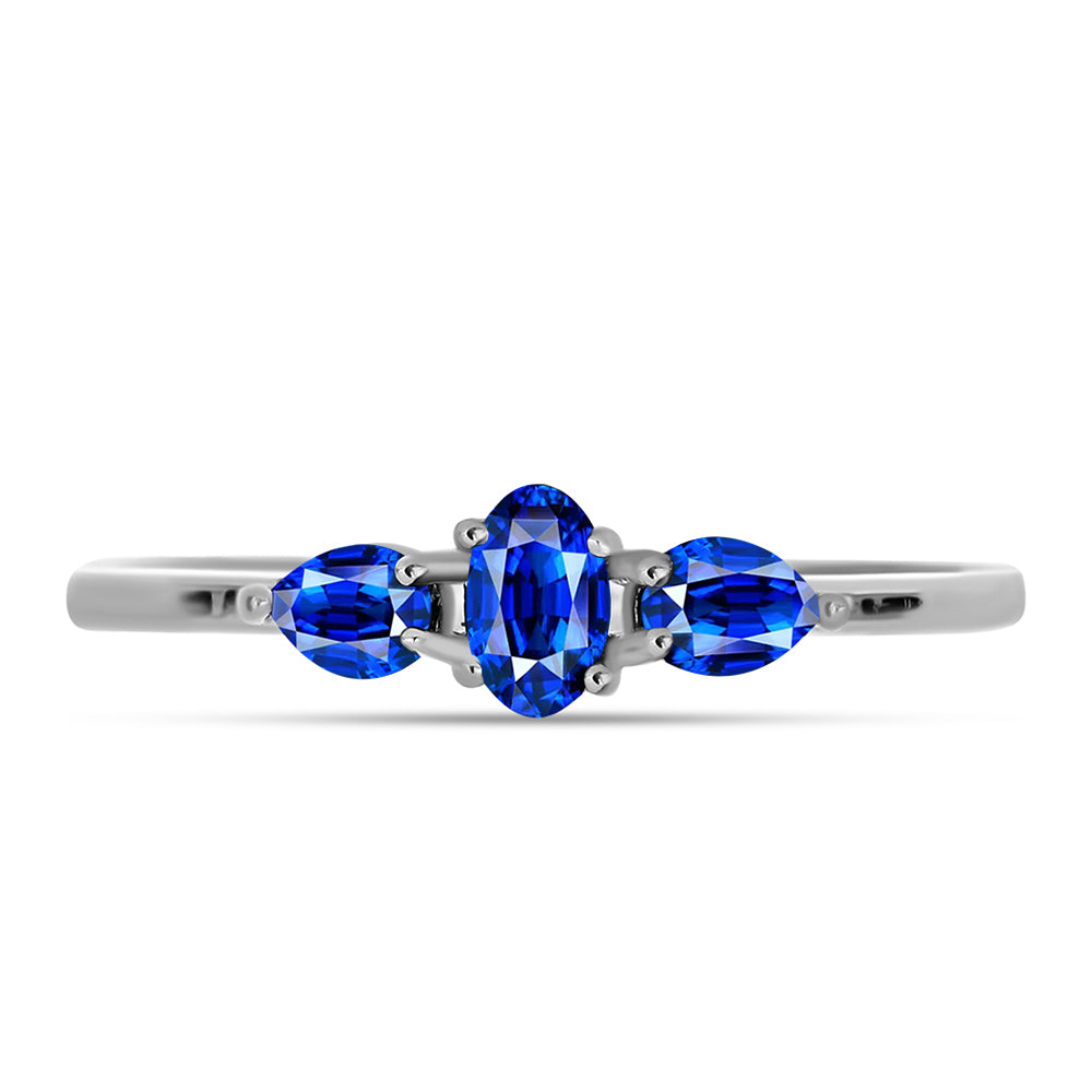 Inel din Argint 925 ( 1.55 grame ) cu Safir Albastru Australian 0.83 Carate 1 