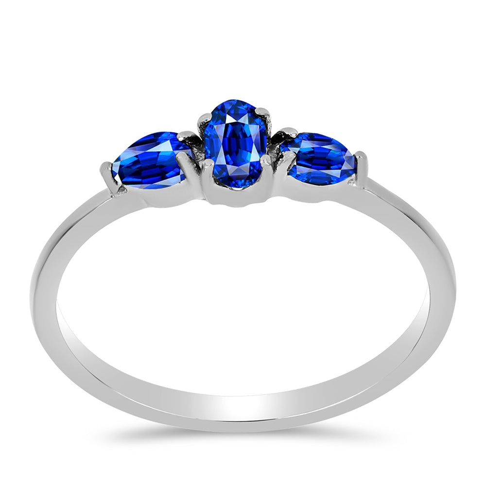 Inel din Argint 925 ( 1.55 grame ) cu Safir Albastru Australian 0.83 Carate 3 