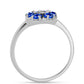 Inel din Argint 925 ( 2.58 grame ) cu Safir Albastru Australian și Topaz Alb 1.07 Carate