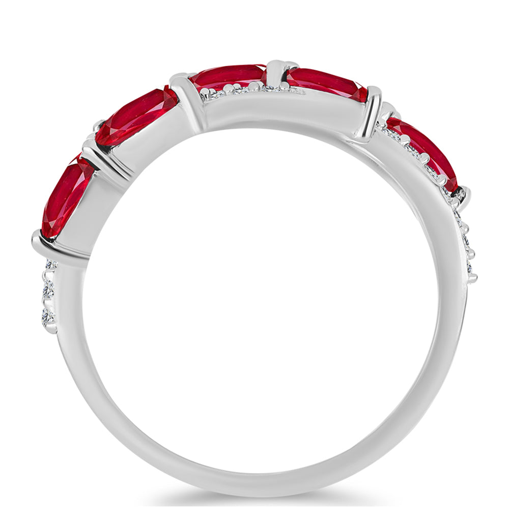 Inel din Argint 925 ( 2.71 grame ) cu Agat Roșu și Topaz Alb 1.54 Carate