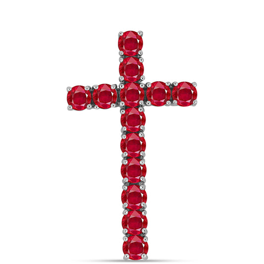 Cruce Pandantiv din Argint 925 ( 2.19 grame ) cu Agat Roșu 2.96 Carate