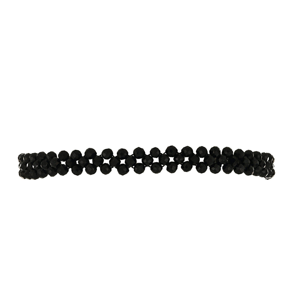 Brățară din Argint 925 Placat cu Aur ( 1.75 grame ) cu Spinel Negru 21.96 Carate 2 