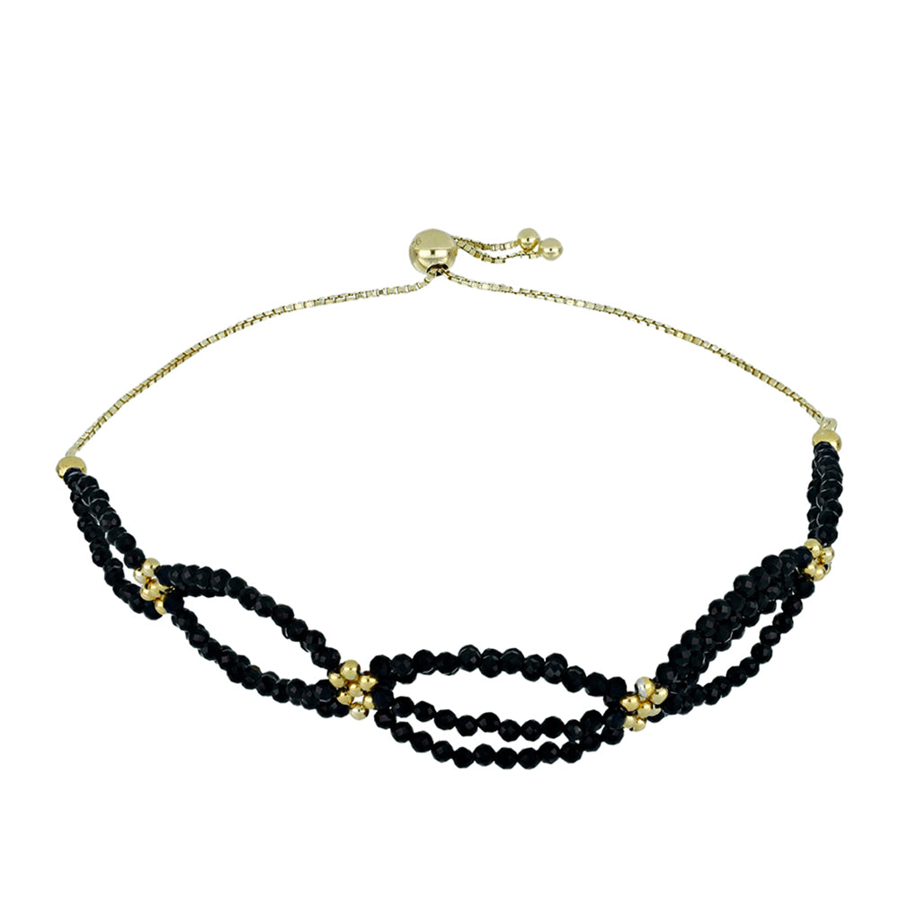 Brățară din Argint 925 Placat cu Aur ( 2.36 grame ) cu Spinel Negru 17.48 Carate 1 