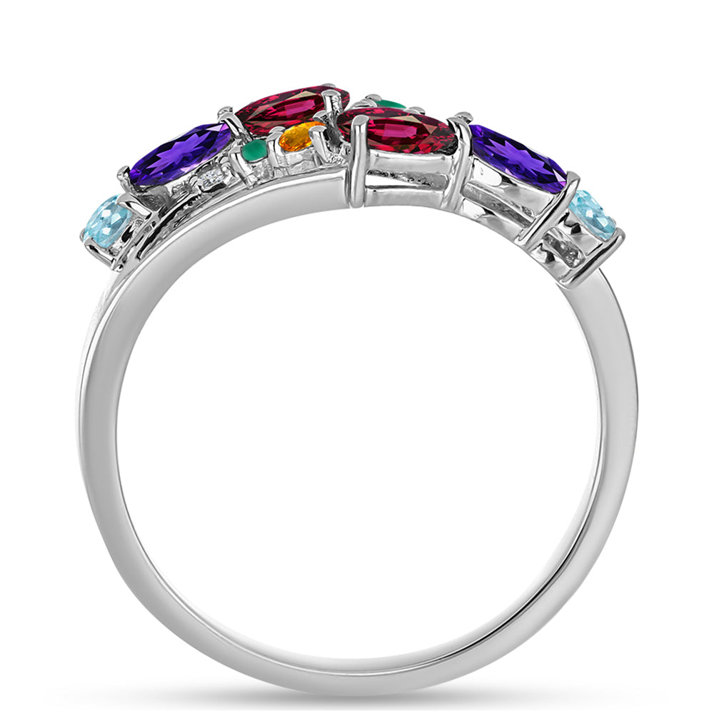 Inel din Argint 925 ( 2.51 grame ) cu Ametist Marocan și Agat Verde 1.24 Carate