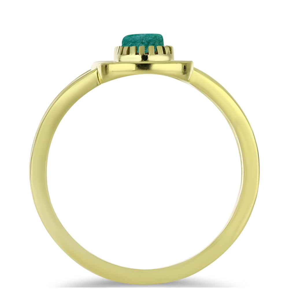 Inel din Argint 925 Placat cu Aur ( 3.56 grame ) cu Amazonit 1.74 Carate 2 