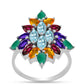 Inel din Argint 925 ( 3.98 grame ) cu Ametist Marocan și Agat Verde 4.66 Carate
