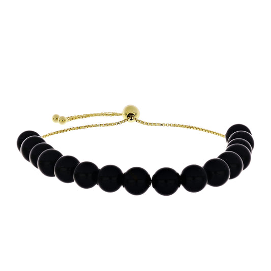 Brățară din Argint 925 Placat cu Aur ( 1.76 grame ) cu Spinel Negru 57.52 Carate