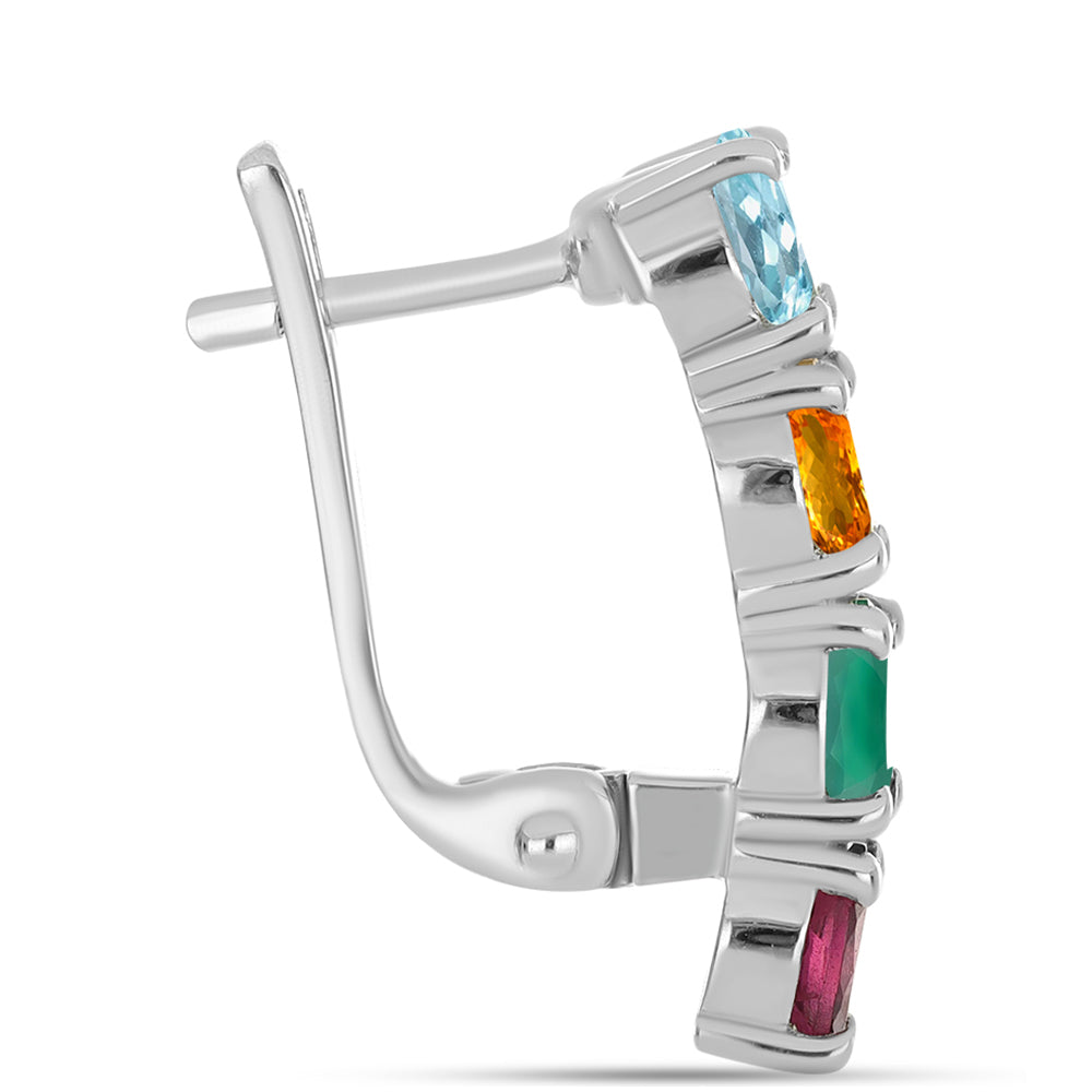 Cercei din Argint 925 ( 3.93 grame ) cu Agat Verde și Citrin 2.93 Carate