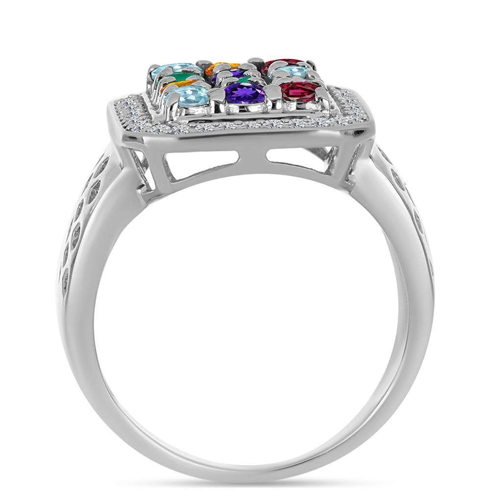 Inel din Argint 925 ( 4.93 grame ) cu Ametist Marocan și Agat Verde 1.6 Carate