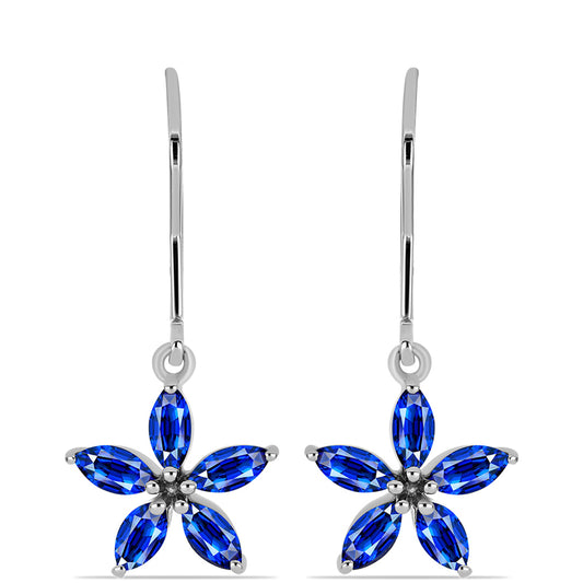 Cercei din Argint 925 ( 2.09 grame ) cu Safir Albastru Australian 2.03 Carate