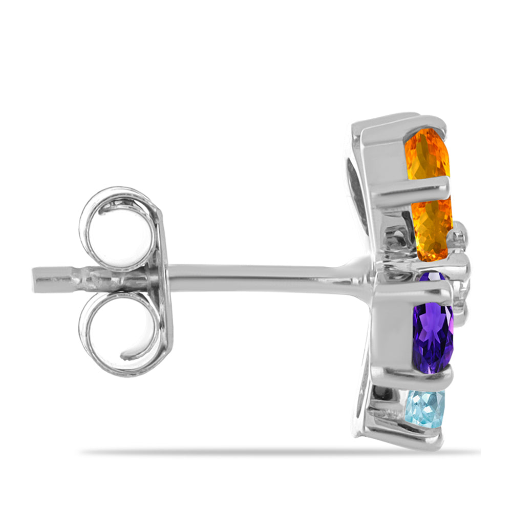 Cercei din Argint 925 ( 1.7 grame ) cu Ametist Marocan și Agat Verde 2.25 Carate