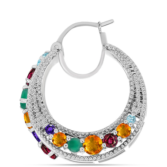 Cercei din Argint 925 ( 8.22 grame ) cu Ametist Marocan și Agat Verde 4.32 Carate