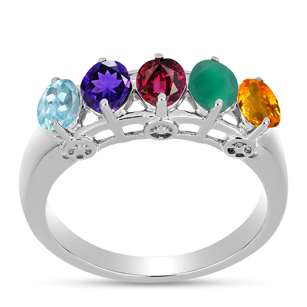 Inel din Argint 925 ( 2.72 grame ) cu Ametist Marocan și Agat Verde 1.78 Carate 1 