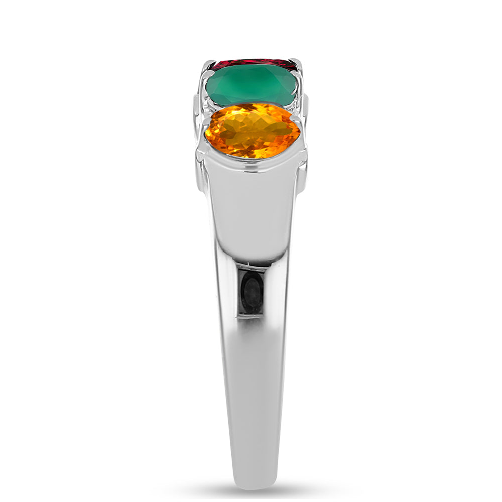 Inel din Argint 925 ( 2.72 grame ) cu Ametist Marocan și Agat Verde 1.78 Carate 4 