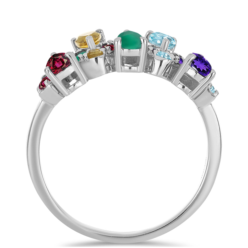 Inel din Argint 925 ( 3.04 grame ) cu Ametist Marocan și Agat Verde 1.66 Carate 2 