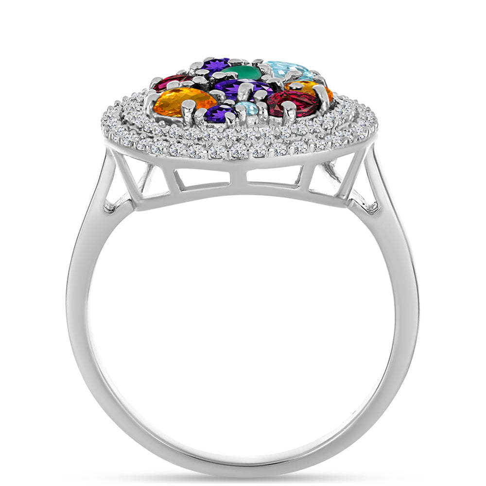 Inel din Argint 925 ( 4.73 grame ) cu Ametist Marocan și Agat Verde 2.64 Carate 2 