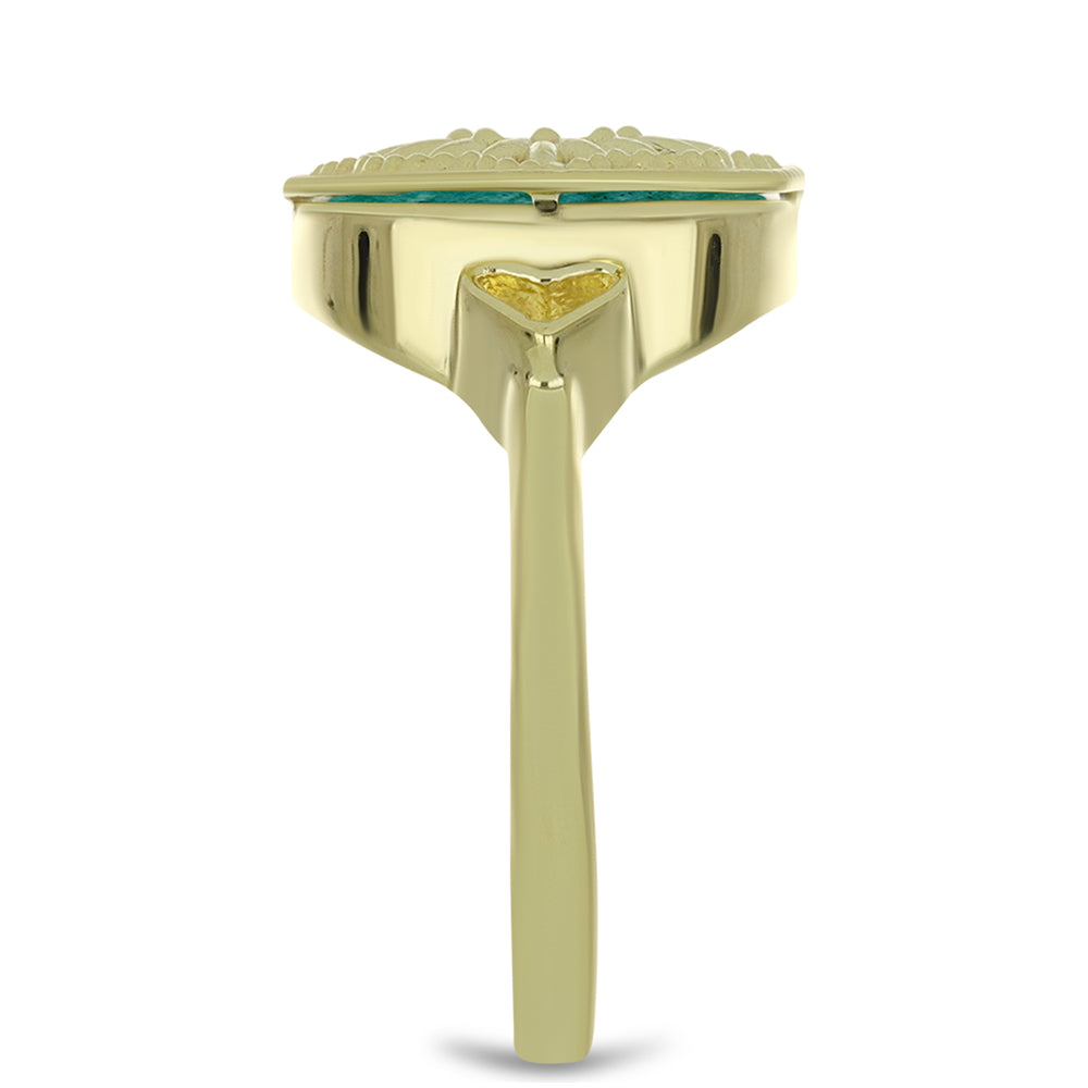 Inel din Argint 925 Placat cu Aur ( 2.91 grame ) cu Amazonit 3.46 Carate 4 