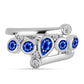 Inel din Argint 925 ( 3.29 grame ) cu Safir Albastru Australian și Topaz Alb 1.22 Carate