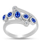 Inel din Argint 925 ( 3.29 grame ) cu Safir Albastru Australian și Topaz Alb 1.22 Carate