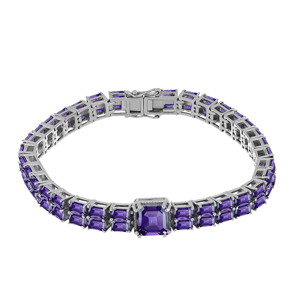 Brățară din Argint 925 ( 20.63 grame ) cu Ametist Marocan 19.45 Carate