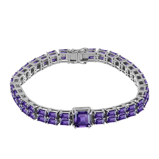 Brățară din Argint 925 ( 20.63 grame ) cu Ametist Marocan 19.45 Carate
