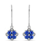 Cercei din Argint 925 ( 2.17 grame ) cu Safir Albastru Australian și Topaz Alb 1.43 Carate