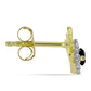 Cercei din Argint 925 Placat cu Aur ( 1.41 grame ) cu Spinel Negru și Topaz Alb 0.55 Carate