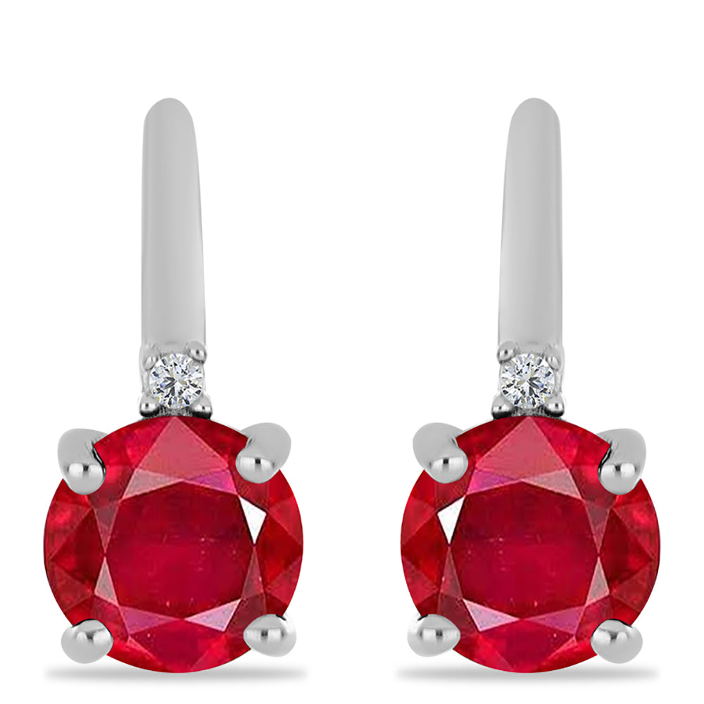 Cercei din Argint 925 ( 2.26 grame ) cu Agat Roșu și Topaz Alb 2.16 Carate 1 