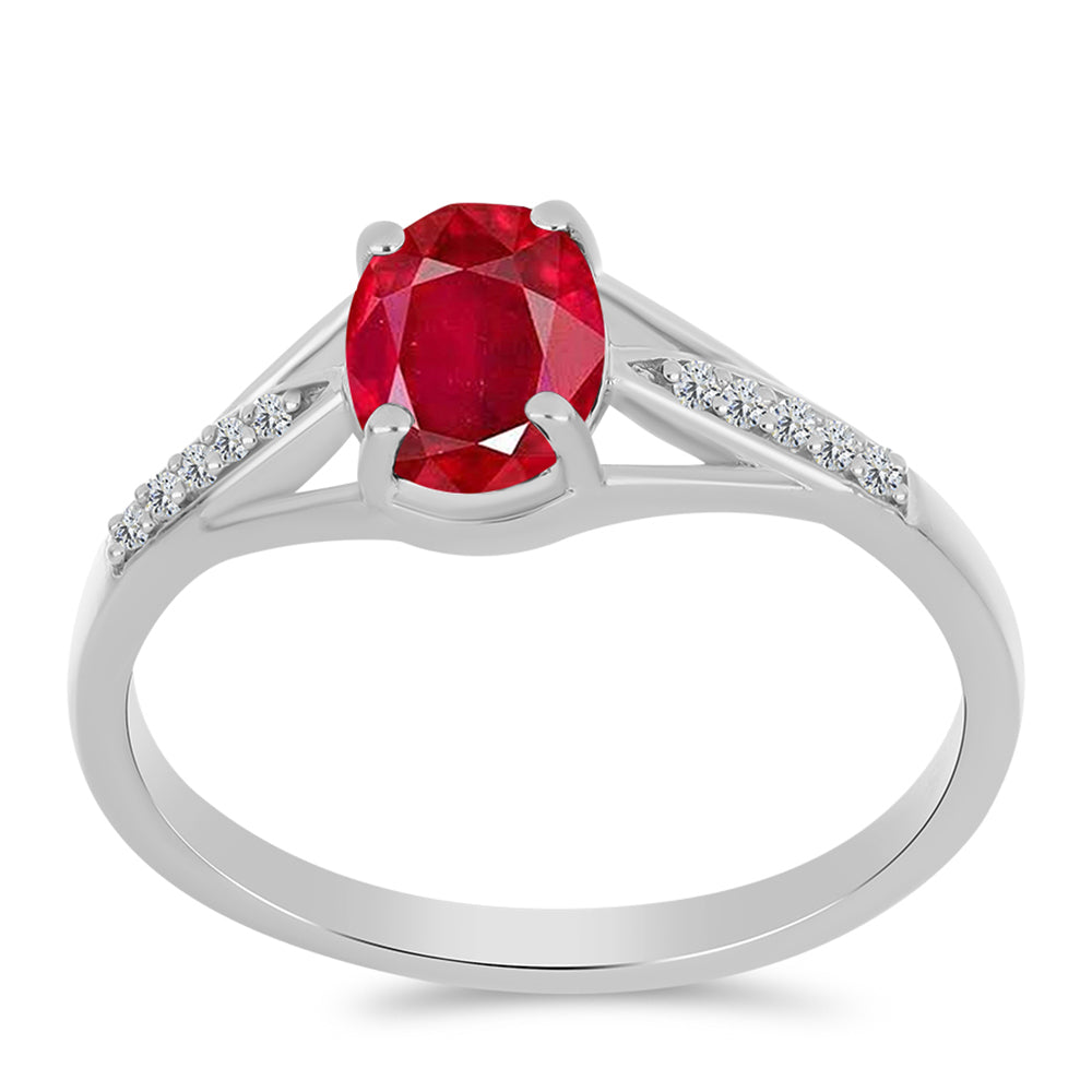 Inel din Argint 925 ( 2.18 grame ) cu Agat Roșu și Topaz Alb 1.09 Carate