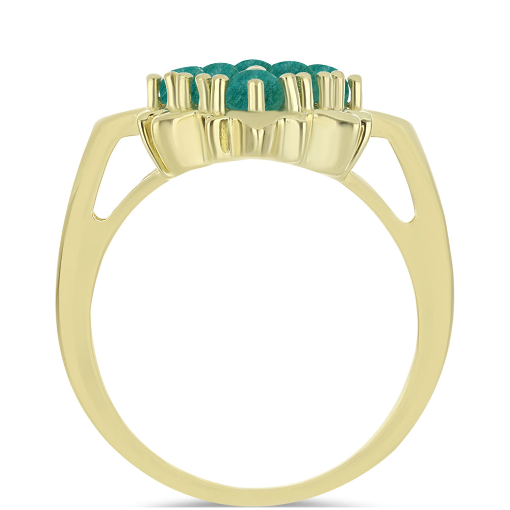Inel din Argint 925 Placat cu Aur ( 4.39 grame ) cu Amazonit 1.23 Carate 2 