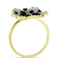 Inel din Argint 925 Placat cu Aur ( 3.94 grame ) cu Spinel Negru și Topaz Alb 0.91 Carate