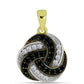 Pandantiv din Argint 925 Placat cu Aur ( 1.74 grame ) cu Spinel Negru și Topaz Alb 0.31 Carate