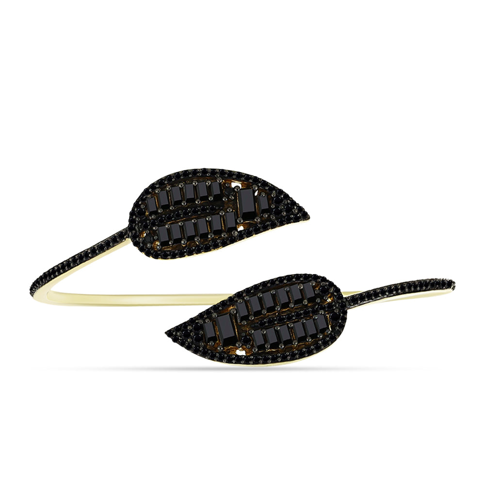 Brățară din Argint 925 Placat cu Aur ( 16.93 grame ) cu Spinel Negru 4.31 Carate 2 