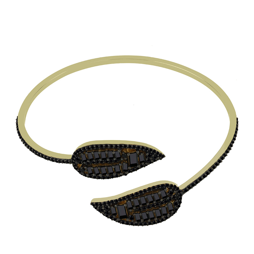 Brățară din Argint 925 Placat cu Aur ( 16.93 grame ) cu Spinel Negru 4.31 Carate