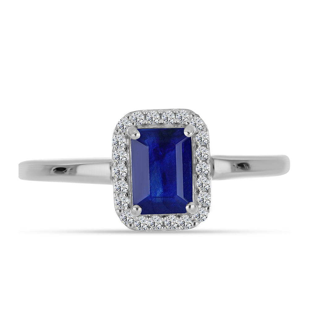 Inel din Argint 925 ( 2.13 grame ) cu Safir Albastru Australian și Topaz Alb 1.68 Carate 1 
