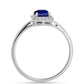 Inel din Argint 925 ( 2.13 grame ) cu Safir Albastru Australian și Topaz Alb 1.68 Carate