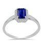 Inel din Argint 925 ( 2.13 grame ) cu Safir Albastru Australian și Topaz Alb 1.68 Carate