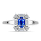 Inel din Argint 925 ( 2.1 grame ) cu Safir Albastru Australian și Zircon Alb 1.05 Carate