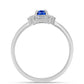 Inel din Argint 925 ( 2.1 grame ) cu Safir Albastru Australian și Zircon Alb 1.05 Carate